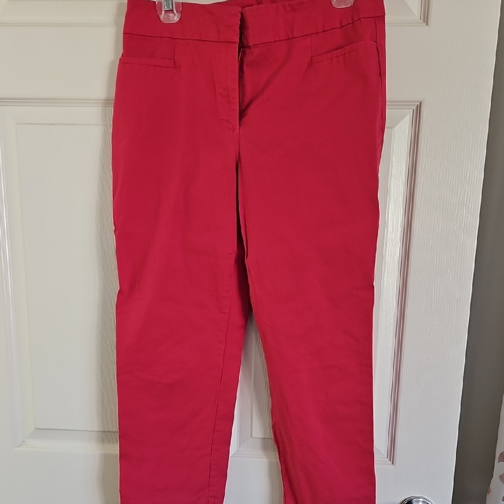 Ann Taylor Bold Pink Cropped Pants